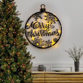 Wallity XMASBLACK - 030 Accesorio decorativo de pared de metal con LED